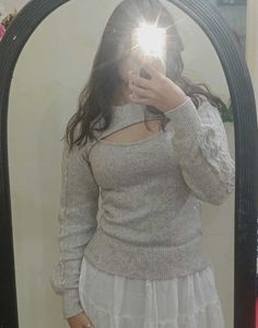 Cozy Gray Knit Sweater