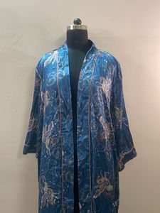 Blue Celestial Print Kimono Robe