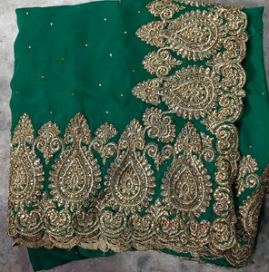 Embroidered Emerald Green Saree