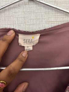 Sera Mauve Floral Chiffon Crop Top