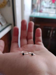 Black Diamond Bali Pure Silver For Ear