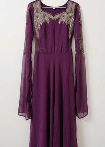 Embellished Purple Ethnic Gown