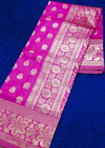 Pink Banarasi Soft Silk Saree