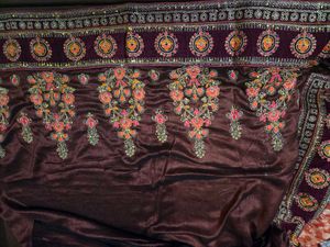 Elegant Orange and Brown Saree