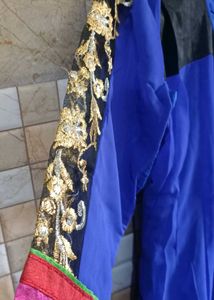 Vibrant Blue Embroidered Kurta bust 36, west 34,le