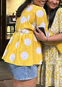 price drop!!! Yellow Polka Dot Blouse