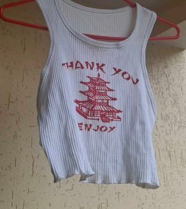 Thank You Graphic Crop Top