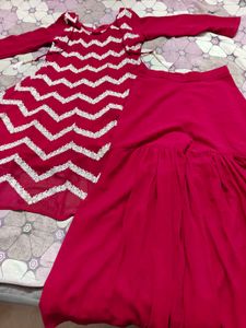 Elegant Kurta Set with White Embellishments
