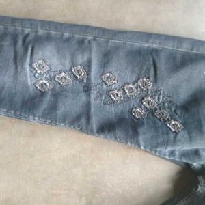 Stylish Embroidered Denim Jeans