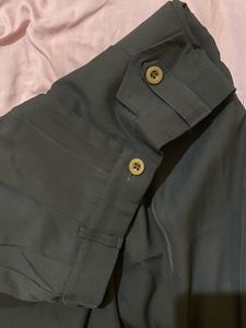 Dark Green Wide-Legged Trousers