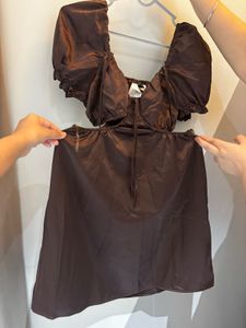 H&M Cutout Puff Sleeve Dress