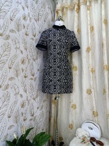 Black & White Geometric Print Mini Dress