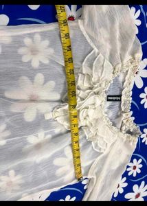 Sheer Off white transy Ruffle Blouse