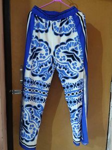 Boho Blue &amp; White Patterned Pants