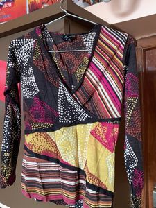 Patterned Long Sleeve Top