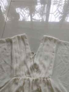 Elegant Off-White Flowy Tunic Top