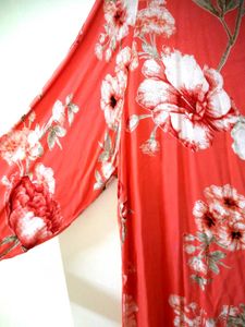 Vibrant Floral Print Long Sleeve Dress