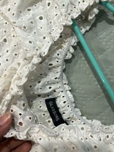 White Eyelet Crop Top