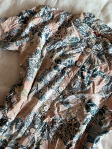 Pink &amp; Blue Floral Print Button-Up Shirt