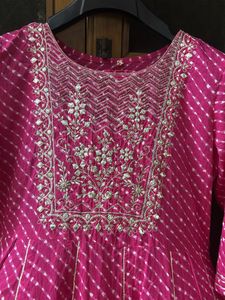 Stunning Pink Embroidered Kurta
