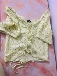 Cute Floral Ruched Crop Top
