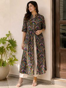 Printed Front Slit Kurta
