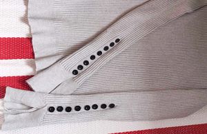 Ribbed Mock Neck Sweater with Button Detail