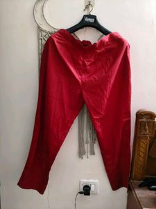 Women Red Stretchable Trousers XXL with pocket
