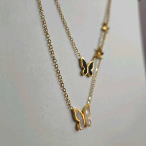 Elegant Butterfly Layered Necklace