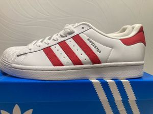 Adidas Superstar White Red Stripes Sneakers