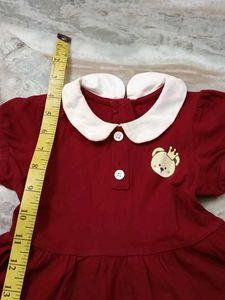 Cute Red Dress with Bear Accent