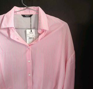 Pink Striped Button-Up Shirt