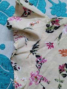 yellow Floral Button-Up Shirt