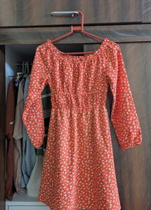 H&M Floral Print Off-Shoulder Dress