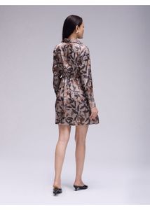 Elegant Floral Print Wrap Mini Dress