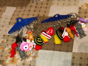 Cute Cartoon Character Keychain Set