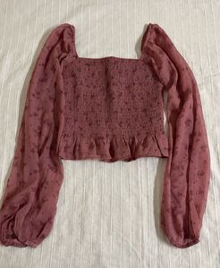 Striped V-Neck Button-Up Knit Top