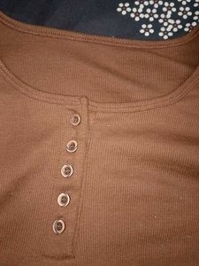 Brown Long Sleeve Top
