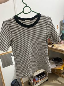 Classic black and white Striped  Top