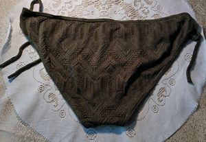 Olive Green Textured Bikini Bottom