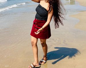 Maroon Mini Skirt