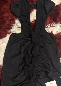 Black Ruffle Bodycon Mini Dress