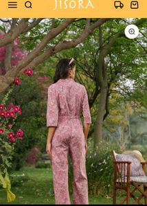 Pink Floral Print Jumpsuit
