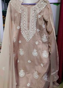 Elegant Chikankari Kurta Set with Dupatta