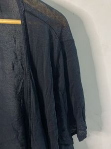 Black Sheer Cropped Cardigan