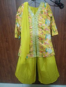 Vibrant Yellow Kurta with Embellishments