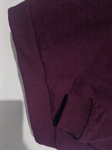 Burgundy And Sea Green Crewneck Sweater
