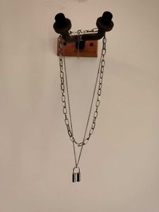 Layered Lock Pendant Necklace