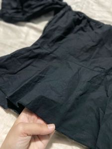 Chic Black Peplum Top
