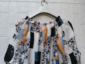 Korean Pintrest Boho Floral Off-Shoulder Top